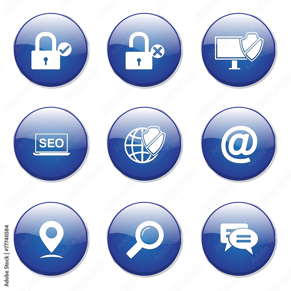 SEO Internet Sign Blue Vector Button Icon Design Set 3 SEO Internet Sign Blue Vector Button Icon Design Set 3