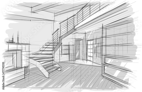 Architecture sketch of interior