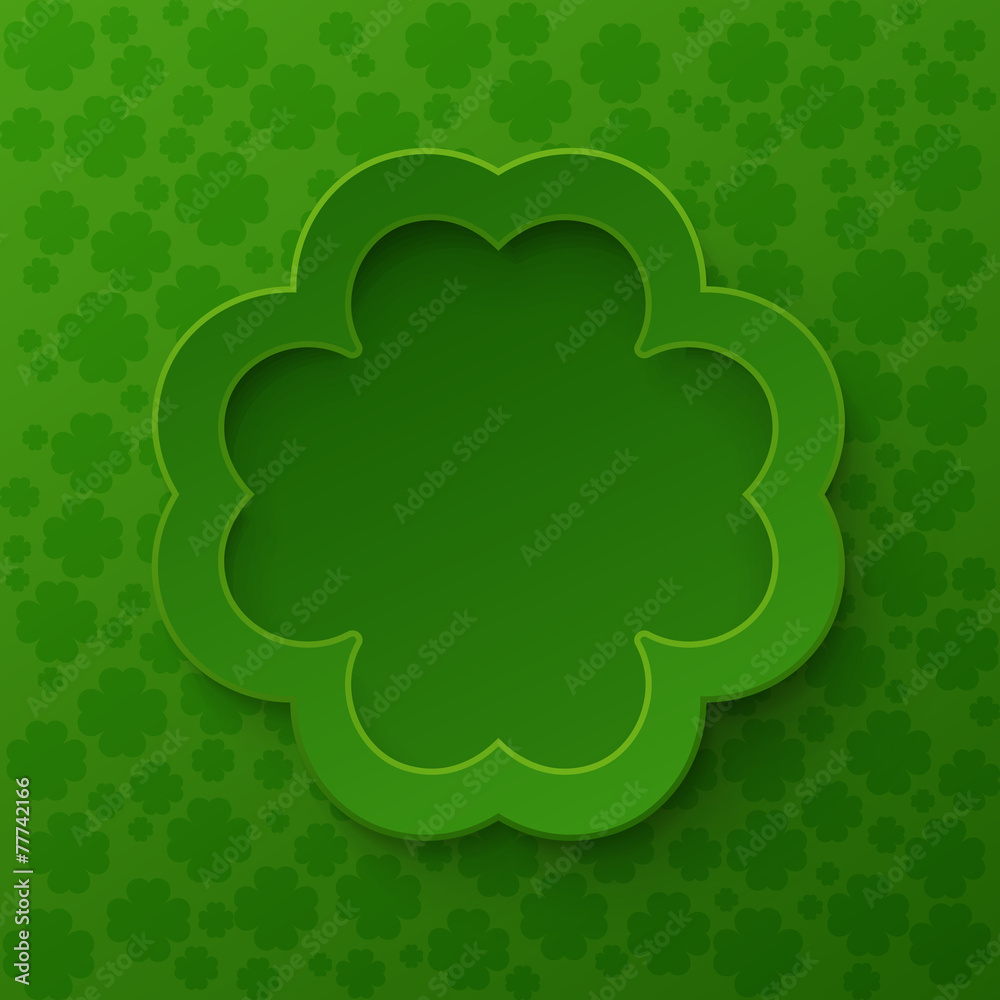 Happy St. Patrick's Day Poster. Clover frame Happy St. Patrick's Day Poster. Clover frame