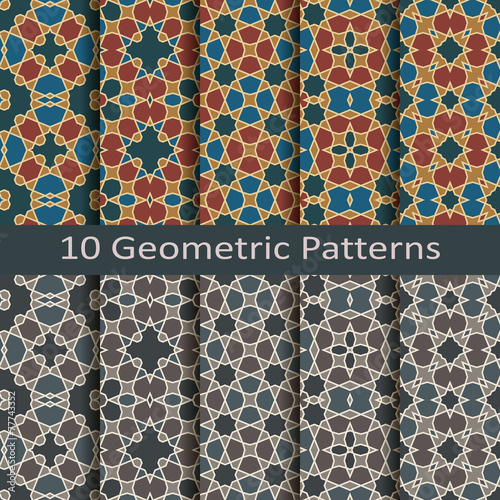 set of ten geometric patterns