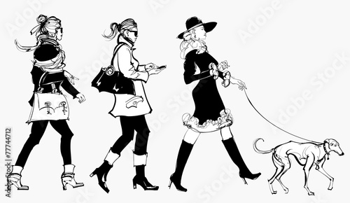 women walking in a street