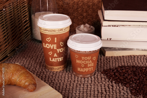 Valentine's Day´s couple of cups of coffee photo