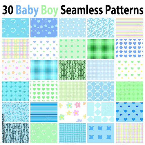 30 Baby Boy Seamless Patterns