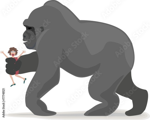 giant ape takes woman