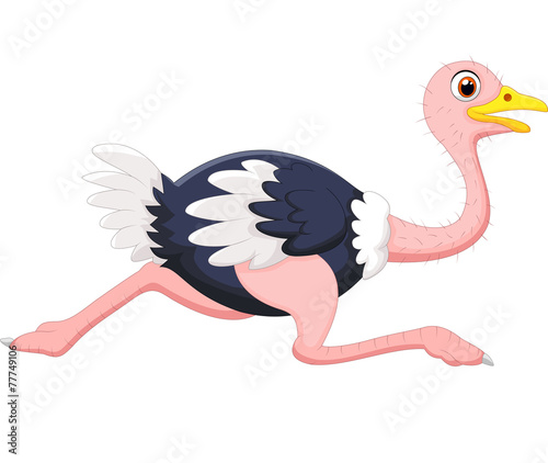 Cartoon ostrich running
