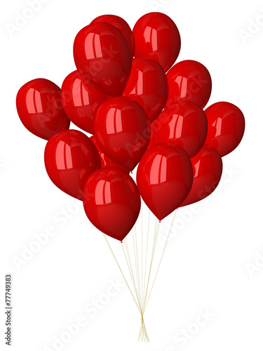 Many red glossy balloons