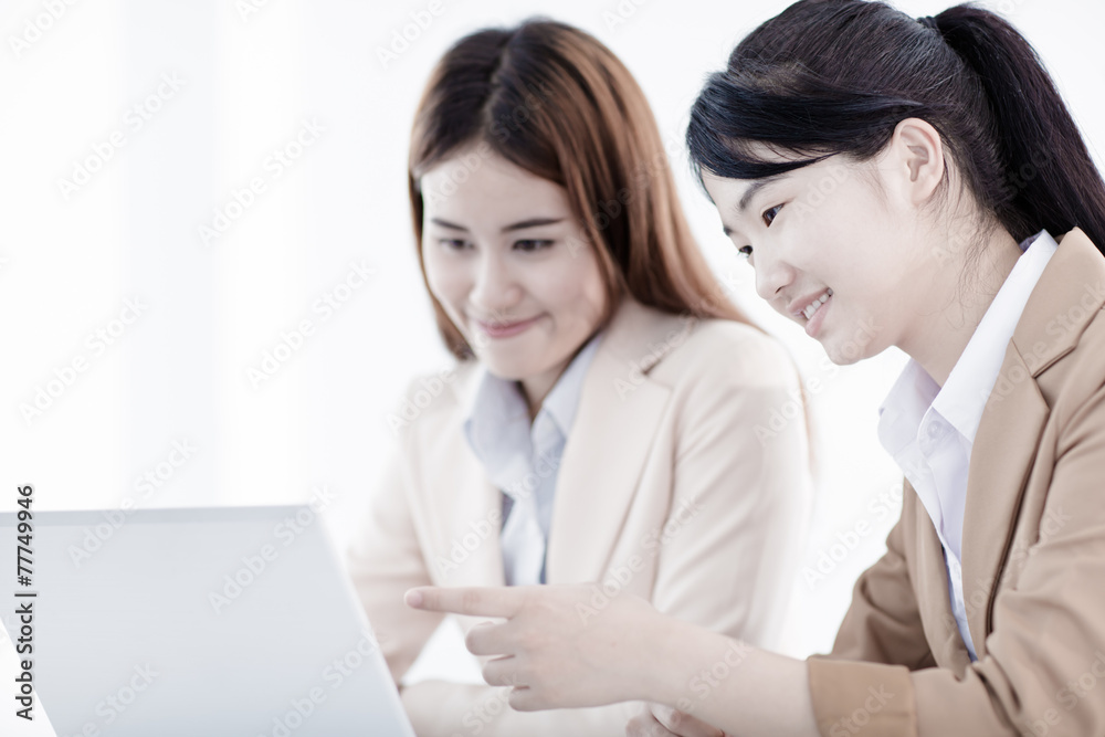 Business people discussing the charts and graphs showing the res Business people discussing the charts and graphs showing the res