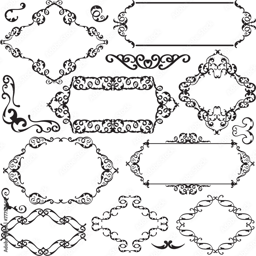 Victorian swirl ornate art set Victorian swirl ornate art set