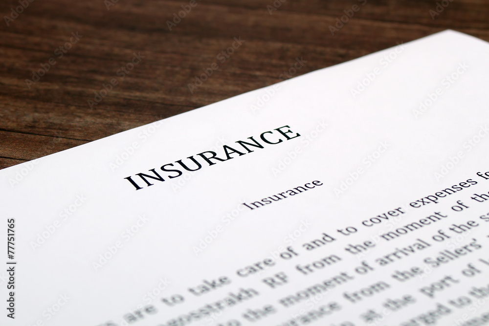insurance form on the desk in the office insurance form on the desk in the office