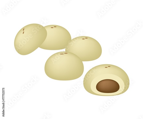 Japanese Sweet of Mochi or Japanese Rice Cake photo