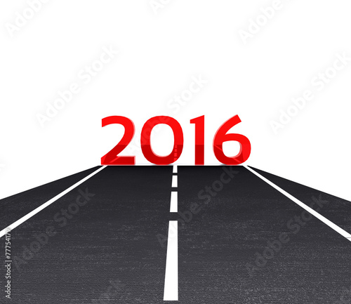 3D illustration - the road leading to the New Year 2016