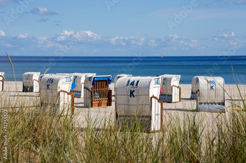 Strandstimmung im Ostseebad Gr  mitz  Deutschland