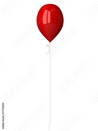 Red balloon with long ribbon