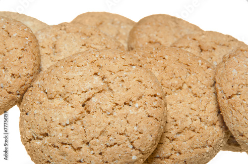 some oatmeal cookies isolated on white background