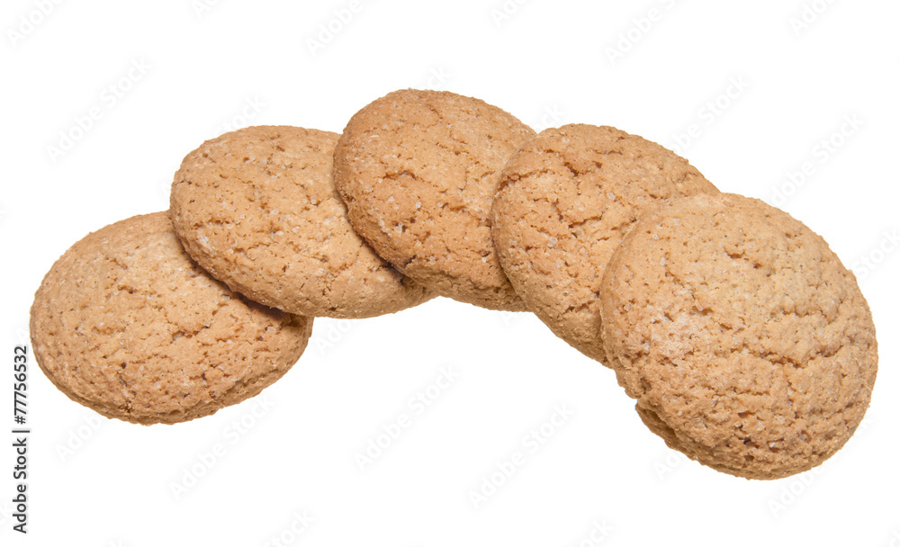 a lot of oatmeal cookies isolated on white background a lot of oatmeal cookies isolated on white background