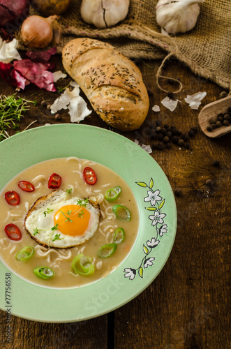 Hhomemade potato, bulls-eye fried egg