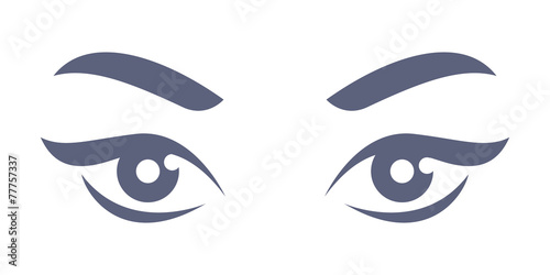 Lady's eyes - simple flat style illustration. photo