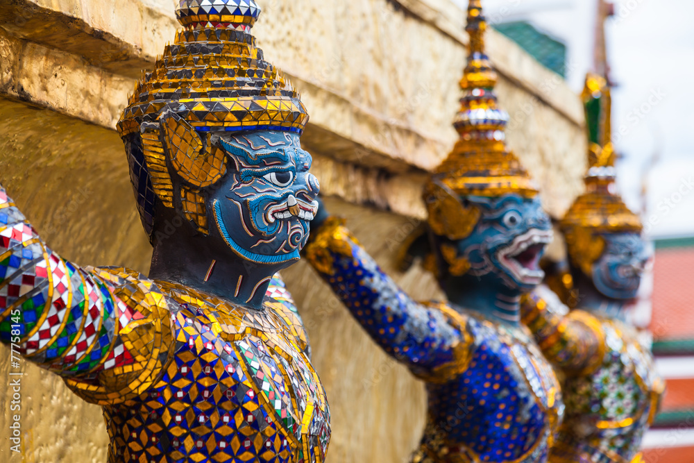 Naklejka premium Garuda statues in the Grand Palace, Thailand.
