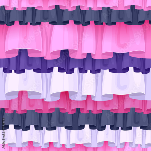 Foto Color ruffles seamless pattern. Frills background.