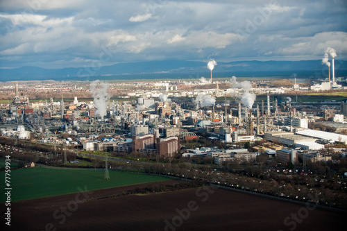 Ludwigshafen Pfalz Rhein aus der Luft 