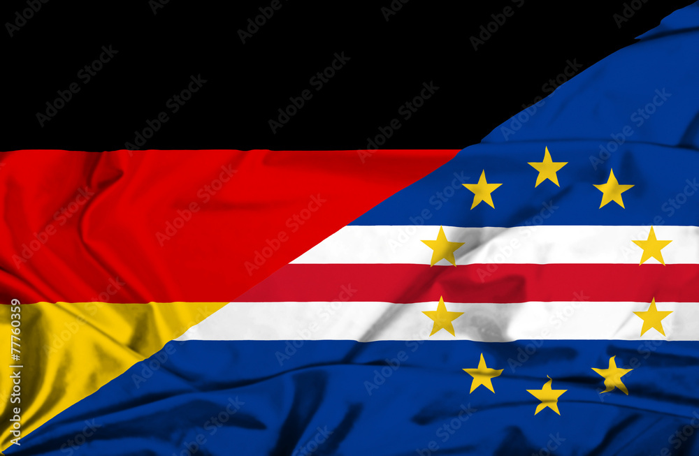 Waving flag of Cape Verde and Germany Waving flag of Cape Verde and Germany