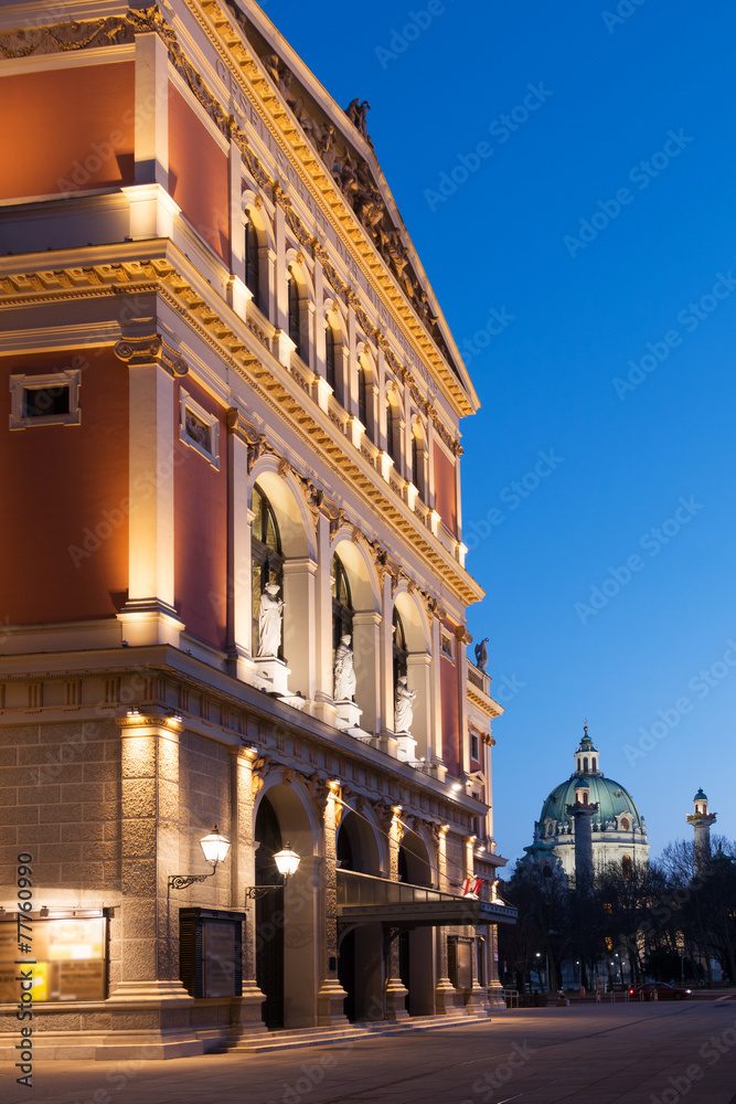 Fototapeta premium Wiener Musikverein am Abend