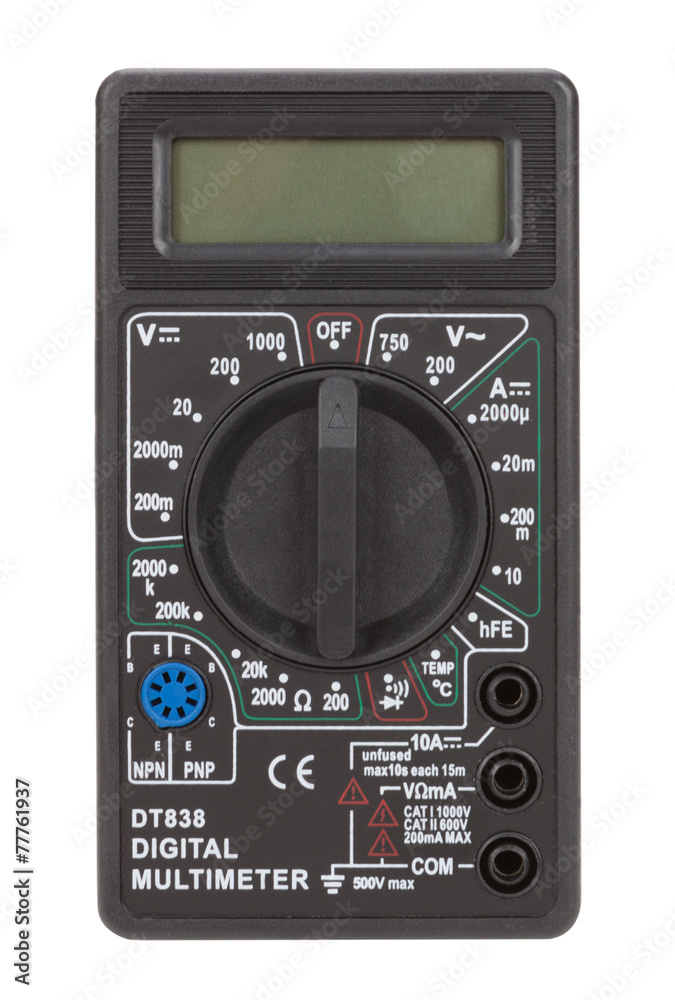 multimeter isolated on white background