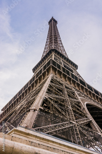 Detail of Eiffel Tower in Paris, France