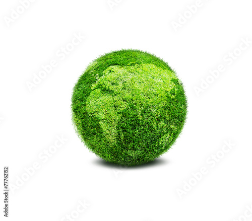 Fototapeta Naklejka Na Ścianę i Meble -  Green planet Earth covered with grass