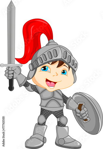 Cartoon knight boy