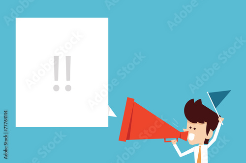 businessman shouting.