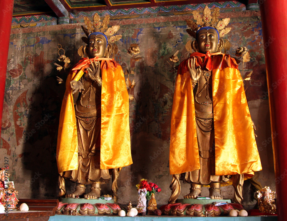 Ancient statues and murals in Wusutu Zhao Monastery, Hohhot