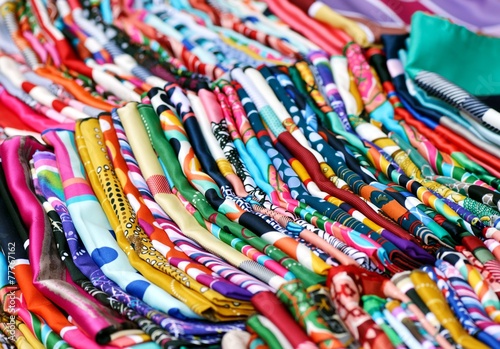 Colorful silk scarfs