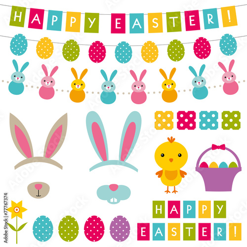 Easter decoration and photo booth props set