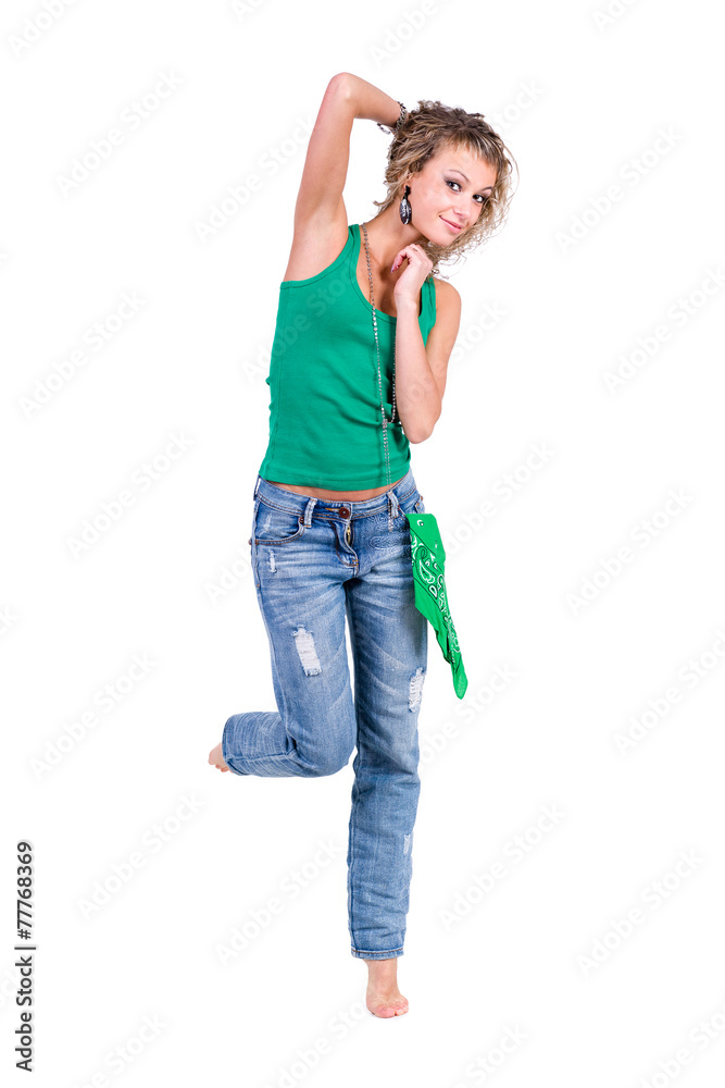 full length picture of a casual young woman standing full length picture of a casual young woman standing