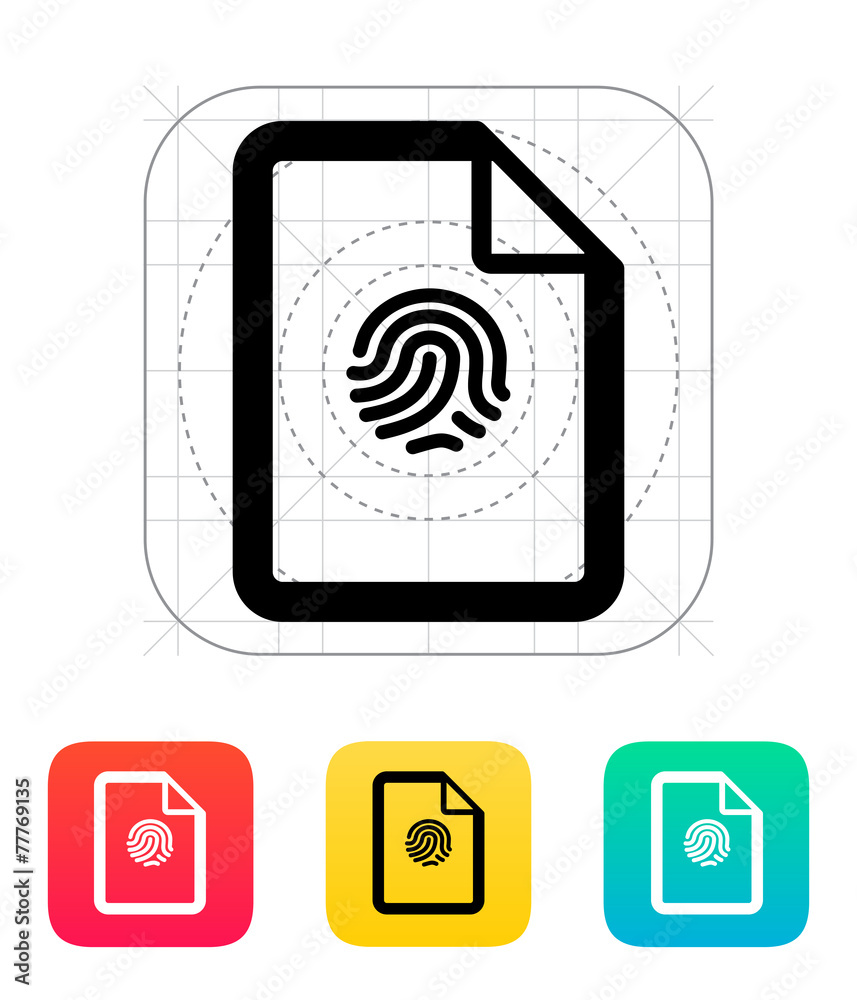 Fingerprint on file icon. Fingerprint on file icon.