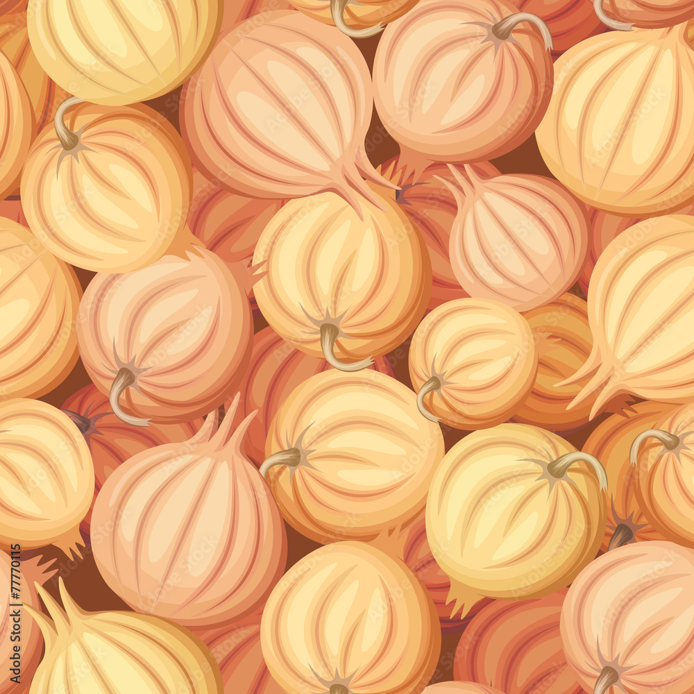 Fototapeta premium Onions. Vector seamless background.
