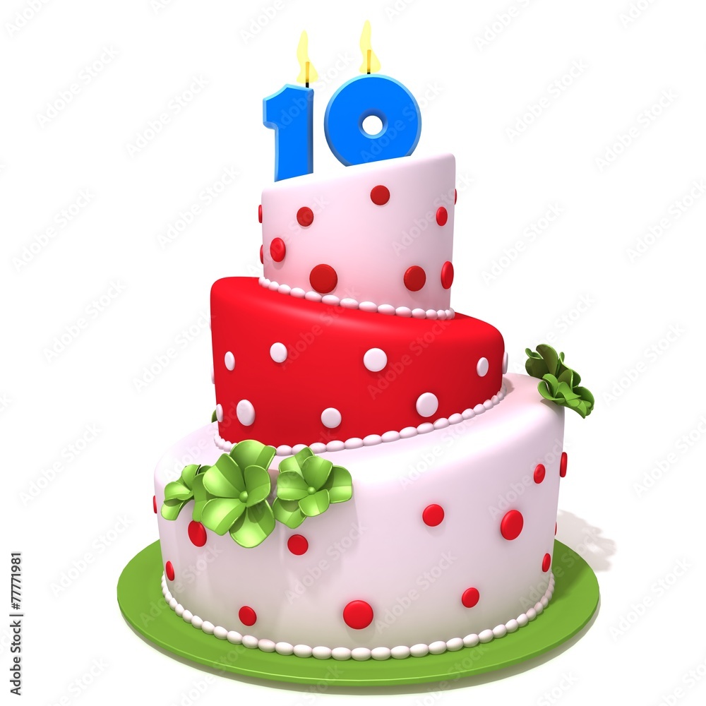 Birthday cake with number ten Birthday cake with number ten