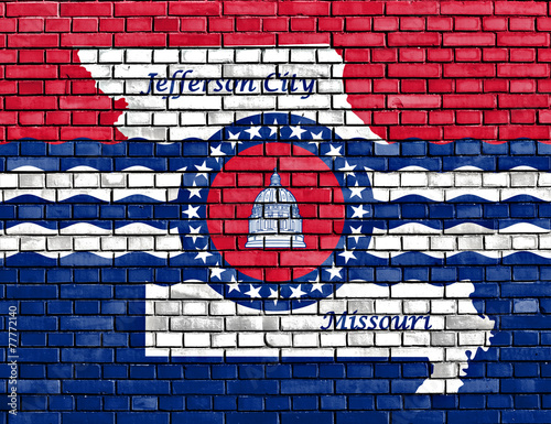flag of Jefferson City painted on brick wall