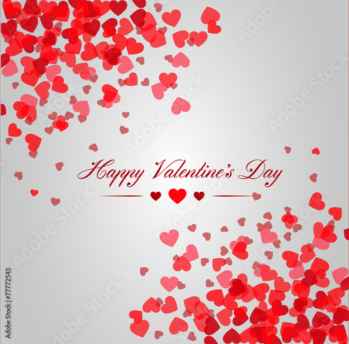 Fototapeta Naklejka Na Ścianę i Meble -  Valentine's day hearts card template. Heart silhouette