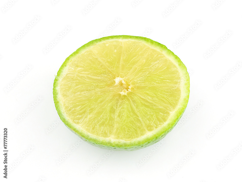 Lime slices isolated on white background