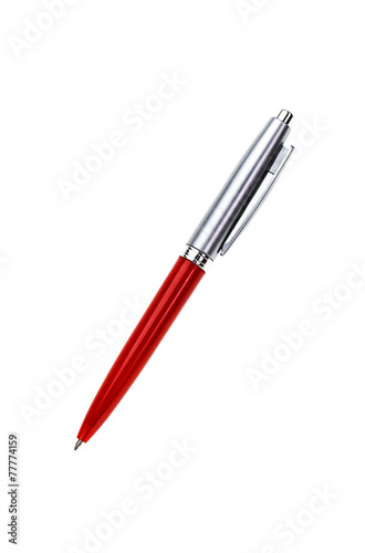 red silver pen isolated on white
