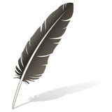 Realistic vector illustration of a feather quill pen
