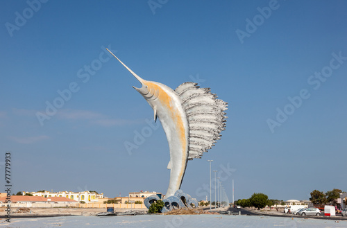 Sailfish statue in Umm Al Quwain, United Arab Emirates photo