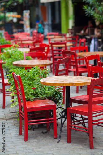 Old fashioned cafe terrace