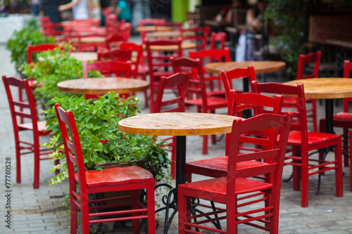 Old fashioned cafe terrace