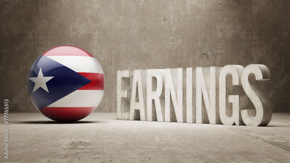 Naklejka premium Puerto Rico Earnings Concept