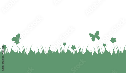 Vektor Wiese Schmetterlinge Blumen