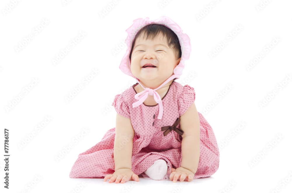 Lovely asian baby with funny expression Lovely asian baby with funny expression