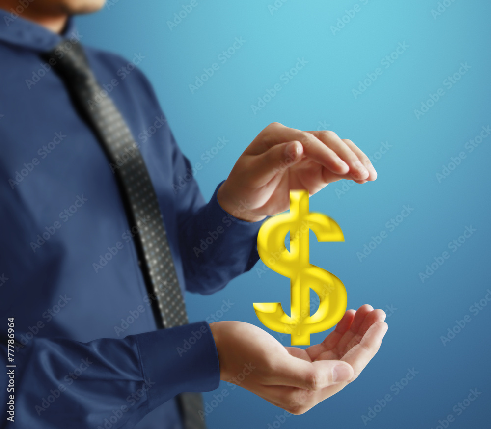 businessman with financial symbols businessman with financial symbols